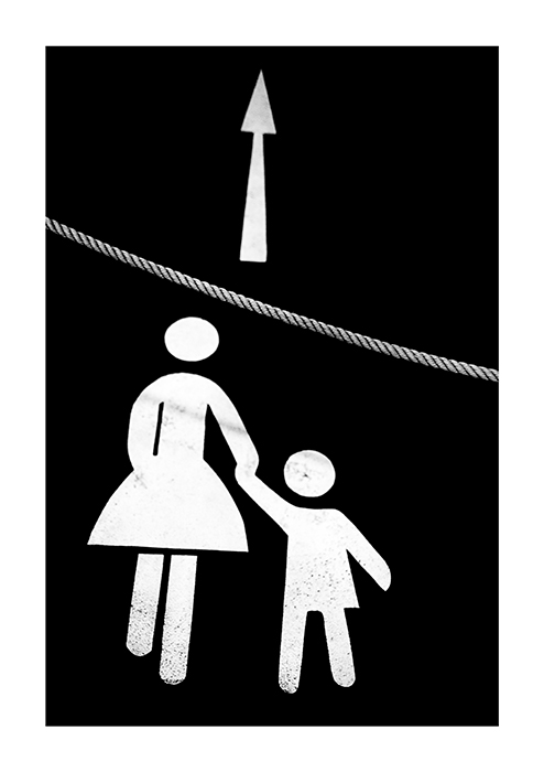 PRINT Woman & Child with rope - Sign